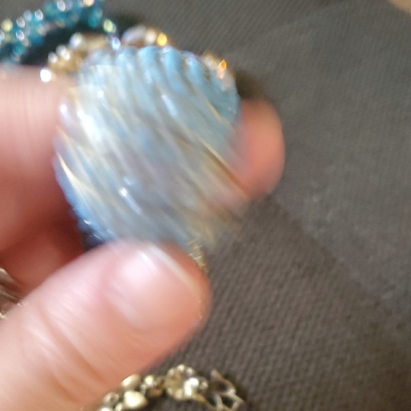 Mixed Beaded Bracelet Lot in Blue, Turquoise, Gold, Black - Picture 10 of 12